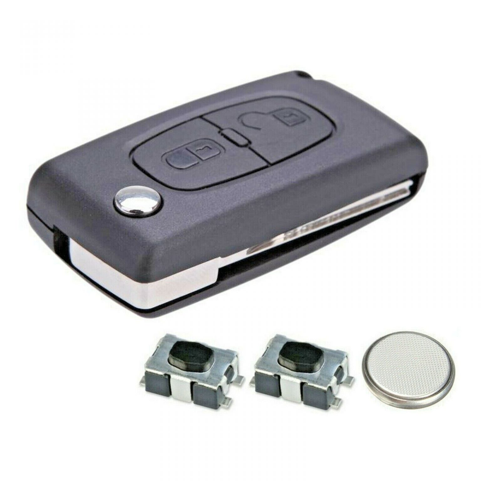 2 Button Replacement Remote Key Fob Case Repair Kit for Citroen
