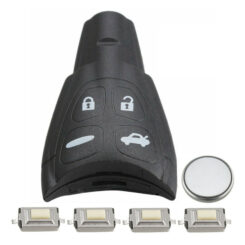 4 Button Remote Key Fob Case Repair Kit for Saab 9-3 Sport Convertible w/ Logo 7