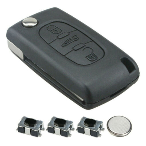 3 Button Remote Key Fob Case Repair Kit for Peugeot 207 307 308 407 408 inc Logo
