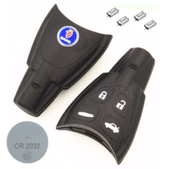 4 Button Remote Key Fob Case Repair Kit for Saab 9-3 Sport Convertible Logo