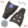 2 x Saab 4 Button Repair Kit with Logo