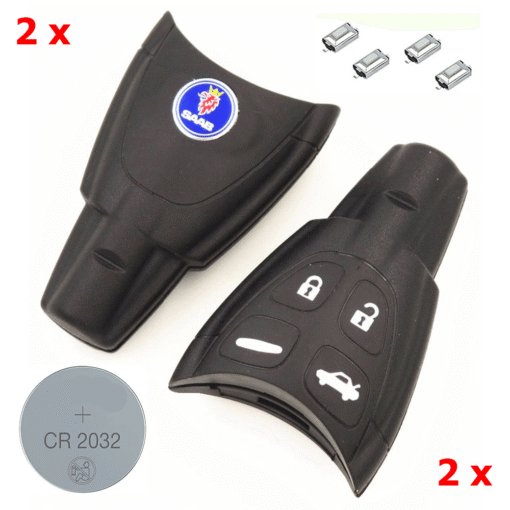 2 x Saab 4 Button Repair Kit with Logo